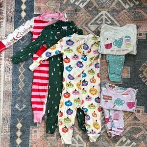 5 PJs set Colorful Kids 1 and 2 piece long-sleeve 18-24mo Hanna Andersson Carter